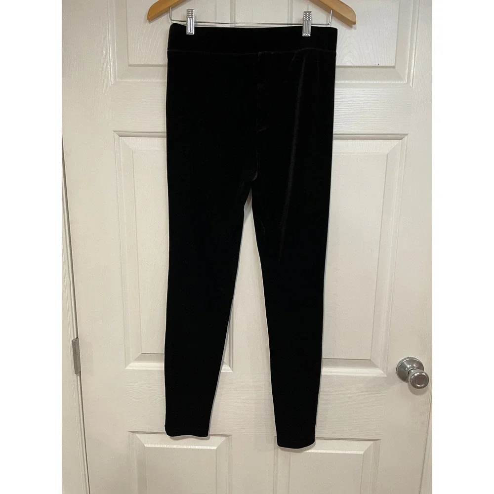 Soma Velvet Leggings Stretch Pull On‎ Comfort Black Pants S Lounge Yoga Casual - Picture 3 of 7